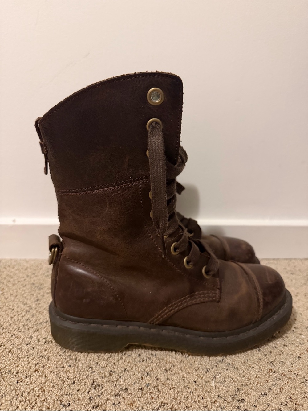 Dr. Martens Women's Brown Lace-Up Leather Boots